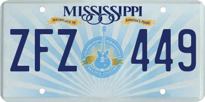 MS license plate ZFZ449