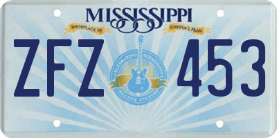 MS license plate ZFZ453