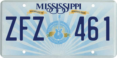 MS license plate ZFZ461
