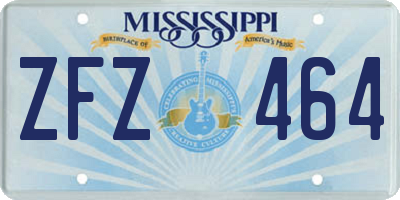 MS license plate ZFZ464