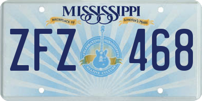 MS license plate ZFZ468