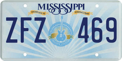 MS license plate ZFZ469