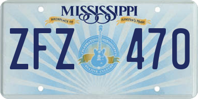 MS license plate ZFZ470