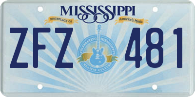 MS license plate ZFZ481