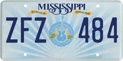 MS license plate ZFZ484