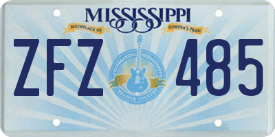 MS license plate ZFZ485