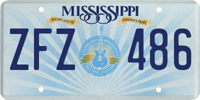 MS license plate ZFZ486