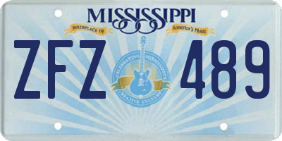 MS license plate ZFZ489