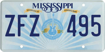 MS license plate ZFZ495