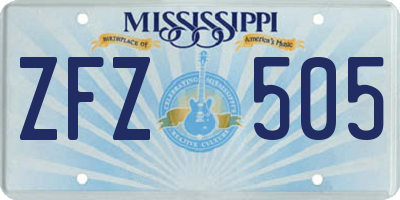 MS license plate ZFZ505