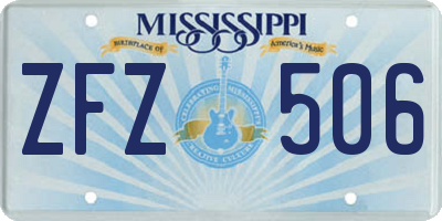 MS license plate ZFZ506