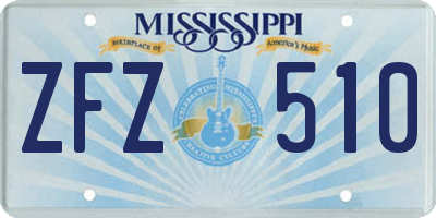 MS license plate ZFZ510