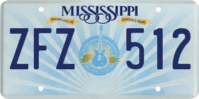 MS license plate ZFZ512