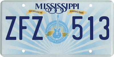 MS license plate ZFZ513