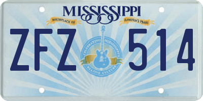 MS license plate ZFZ514