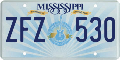 MS license plate ZFZ530