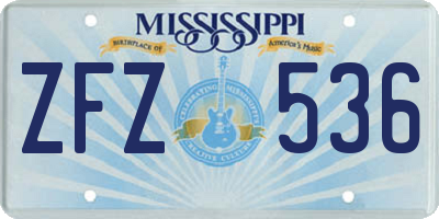 MS license plate ZFZ536