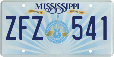 MS license plate ZFZ541