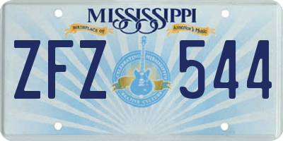 MS license plate ZFZ544