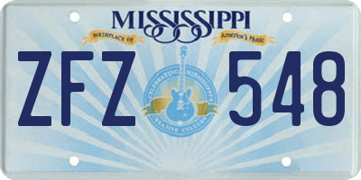 MS license plate ZFZ548