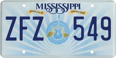 MS license plate ZFZ549