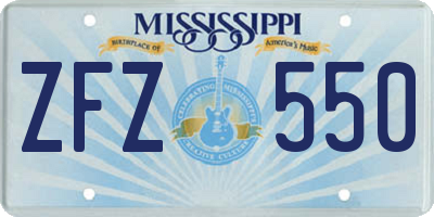 MS license plate ZFZ550
