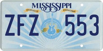 MS license plate ZFZ553