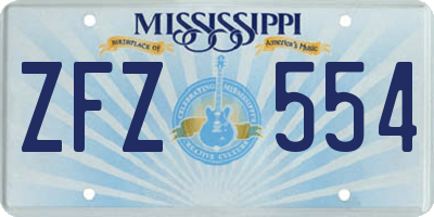 MS license plate ZFZ554
