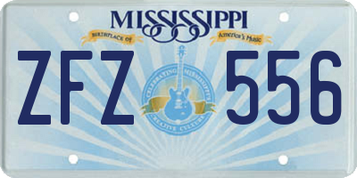 MS license plate ZFZ556