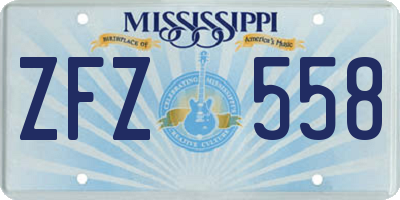 MS license plate ZFZ558