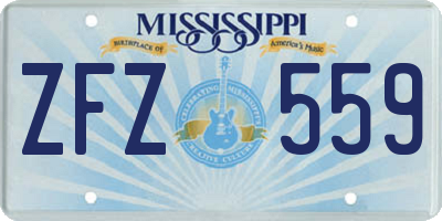 MS license plate ZFZ559