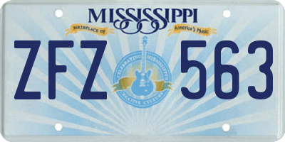 MS license plate ZFZ563