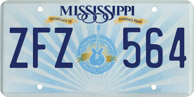 MS license plate ZFZ564
