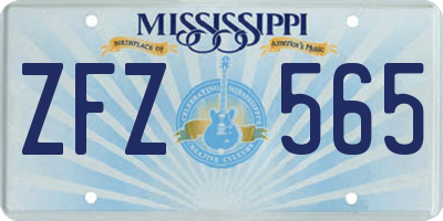 MS license plate ZFZ565