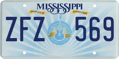 MS license plate ZFZ569