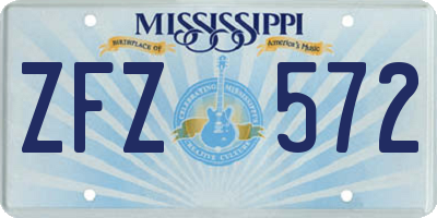 MS license plate ZFZ572