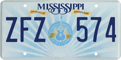 MS license plate ZFZ574