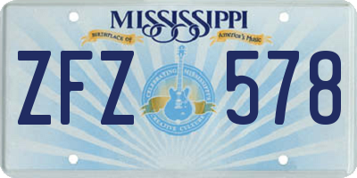 MS license plate ZFZ578