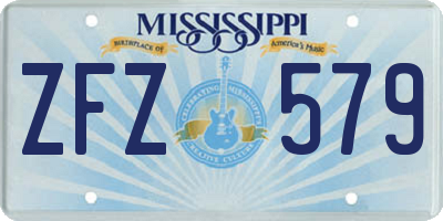 MS license plate ZFZ579