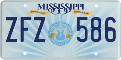 MS license plate ZFZ586