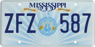 MS license plate ZFZ587