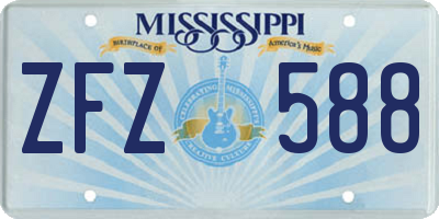 MS license plate ZFZ588