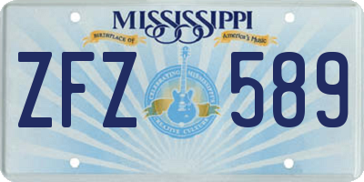 MS license plate ZFZ589