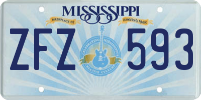 MS license plate ZFZ593
