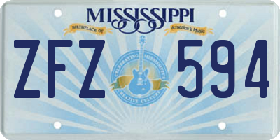 MS license plate ZFZ594