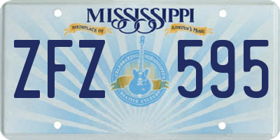 MS license plate ZFZ595