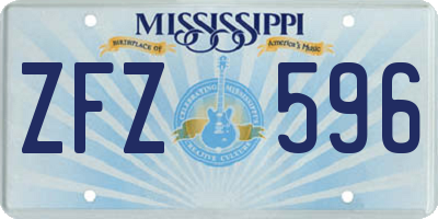 MS license plate ZFZ596
