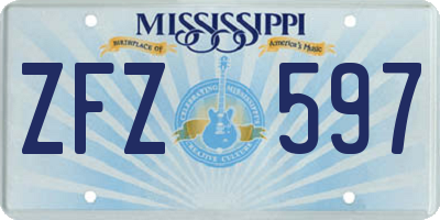 MS license plate ZFZ597