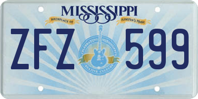 MS license plate ZFZ599