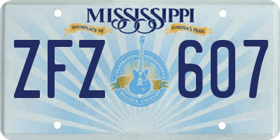 MS license plate ZFZ607
